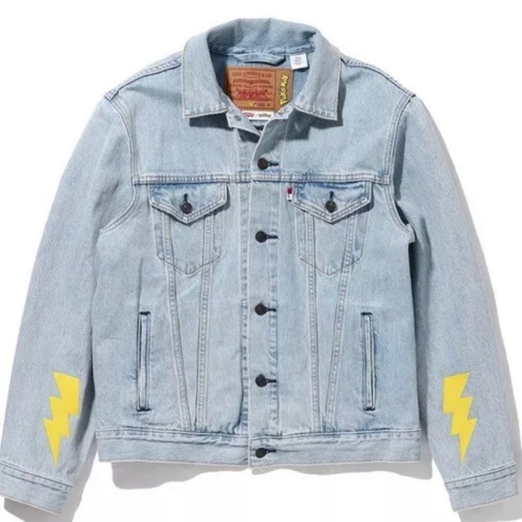 Levis x Pokemon Vintage Fit Trucker Jacket PIKACHU STONE 25th Anniversary - Picture 2 of 2